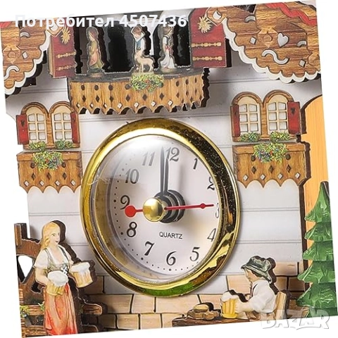 Мини стенен кварцов часовник дървена къщичка, домашен декор , снимка 6 - Стенни часовници - 52944487