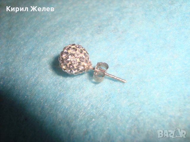 СТАРА СРЕБЪРНА ОБЕЦА с МИНИАТЮРНИ ЦИРКОНИ СРЕБРО ТОПЧЕ ГЛУХАРЧЕ 25698, снимка 3 - Антикварни и старинни предмети - 35736235