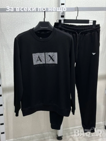 Armani Exchange  Мъжки Черен Спортен Комплект🔝Мъжки Спортен Екип Армани Ексчейндж Код A1090