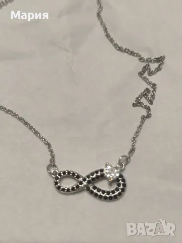 Сребърно колие "Безкрайна любов", снимка 2 - Колиета, медальони, синджири - 47474960