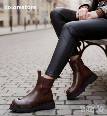 Равни боти - бордо ЕСТЕСТВЕНА кожа - 5349

