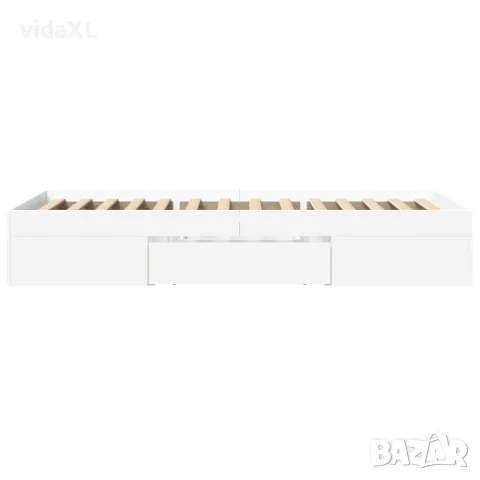vidaXL Рамка за легло, бяла, 90x200 см, масивно дърво, снимка 6 - Спални и легла - 56146891