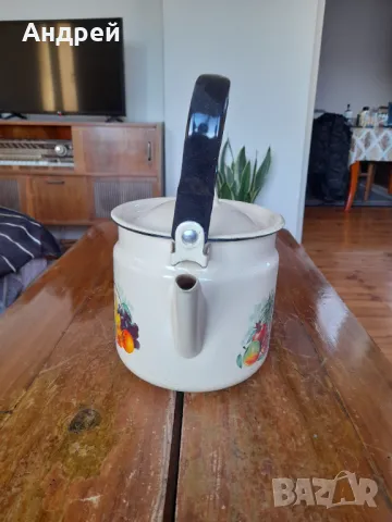 Стар емайлиран чайник #74, снимка 2 - Други ценни предмети - 49098119