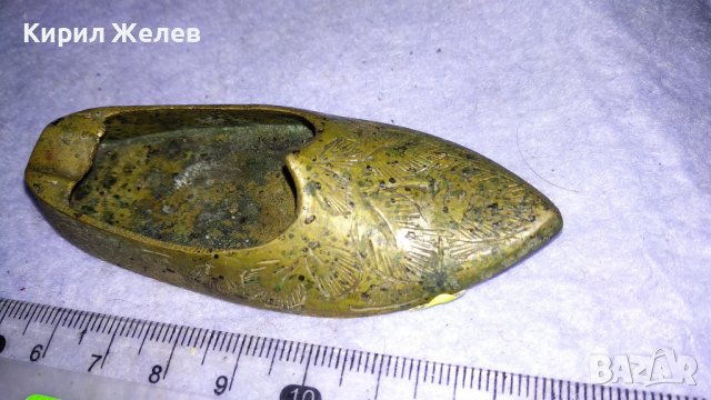 СТАРИНЕН ОРИЕНТАЛСКИ РЪЧНО с КАЛЕМ ОРНАМЕНТИРАН ПЕПЕЛНИК ЧЕХЪЛЧЕ от БРОНЗИРАНО КОВАНО ЖЕЛЯЗО 34588, снимка 6 - Антикварни и старинни предмети - 39068183