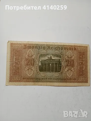 ГЕРМАНИЯ БАНКНОТА 20 МАРКИ 1939 Г , снимка 4 - Нумизматика и бонистика - 55881461