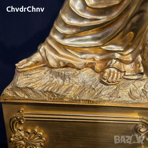 Франция 1827г/62см-12кг/стар фигурален каминен часовник Юлий Цезар/бронз-злато, снимка 12 - Антикварни и старинни предмети - 56046203
