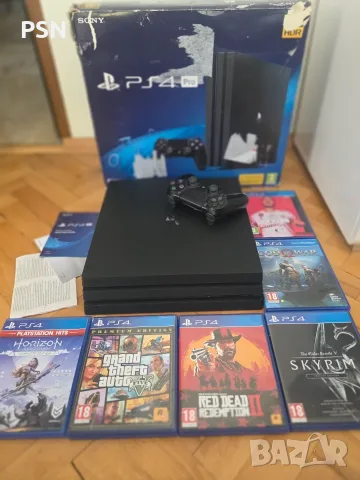 Playstation 4 pro ps4 1tb 6 игри пълен комплект