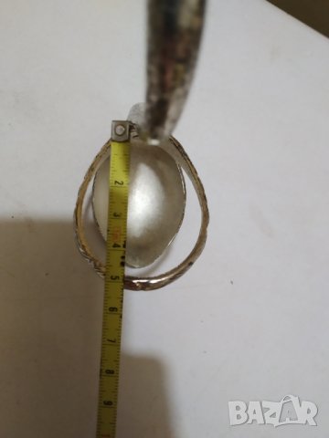 посребрен метален лъжичник-лебед, снимка 3 - Други ценни предмети - 38891654