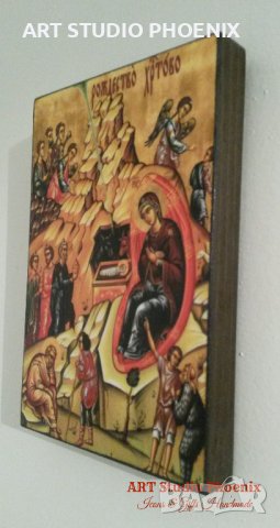 Икона Рождество Христово icona Rojdestvo Hristovo, снимка 6 - Икони - 12949870