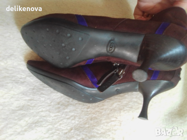 TOD'S Original. Size 38 Страхотни боти. 100% Велур, снимка 8 - Дамски боти - 36193747