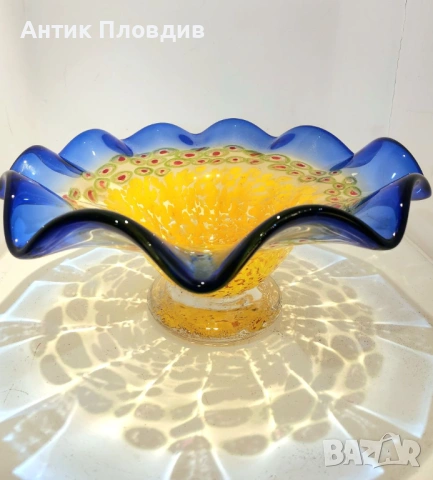 Фруктиера от художествено стъкло, снимка 4 - Декорация за дома - 53382412