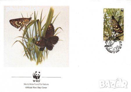 Джърси 1989 - 4 броя FDC Комплектна серия - WWF, снимка 2 - Филателия - 38618778