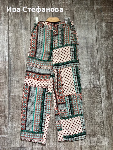 Нов висока талия ежедневен елегантен панталон zara Zara Зара свободна кройка 100 % вискоза  , снимка 4 - Панталони - 46264671