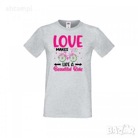 Мъжка тениска Свети Валентин Love Makes A Beautiful Ride, снимка 2 - Тениски - 35715703