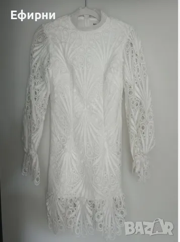 Бяла рокля дантела, Дантелена рокля, Къса рокля дантела, Секси рокля, снимка 4 - Рокли - 49341859