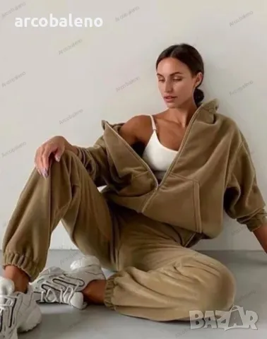Дамски моден спортен комплект от две части за свободното време, 5цвята , снимка 3 - Комплекти - 47261072