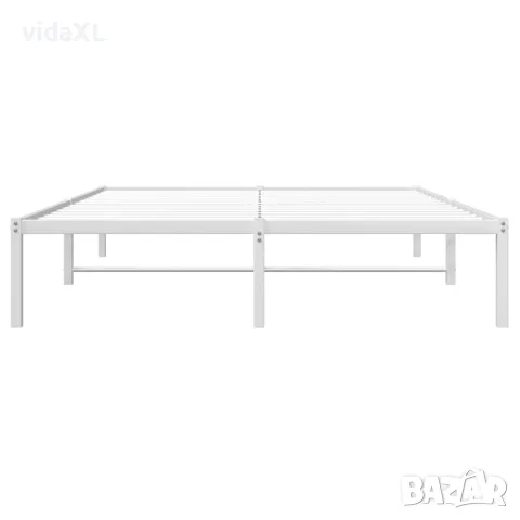 vidaXL Метална рамка за легло, бяла, 140x200 см, снимка 5 - Спални и легла - 56147414