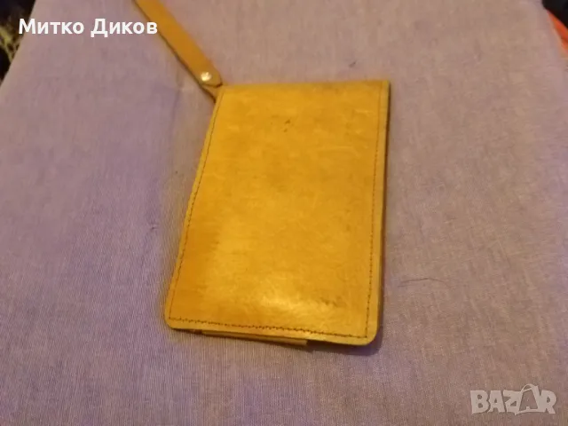 Борсета за ръка естествена кожа става за голям мобилен 18х12см, снимка 2 - Чанти - 47855992