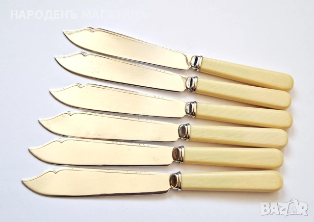 Английски посребрени прибори за хранене риба и за сервиране за 6 човека сервиз , снимка 7 - Други ценни предмети - 53738380