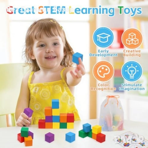 Нови Дървени кубчета за броене Монтесори образователна играчка дете 1+, снимка 2 - Образователни игри - 53839871