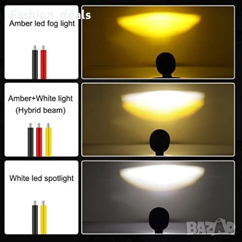 Нови 2 броя LED фарове за мотоциклети за мъгла Бели 60W, снимка 6 - Аксесоари и консумативи - 41665397