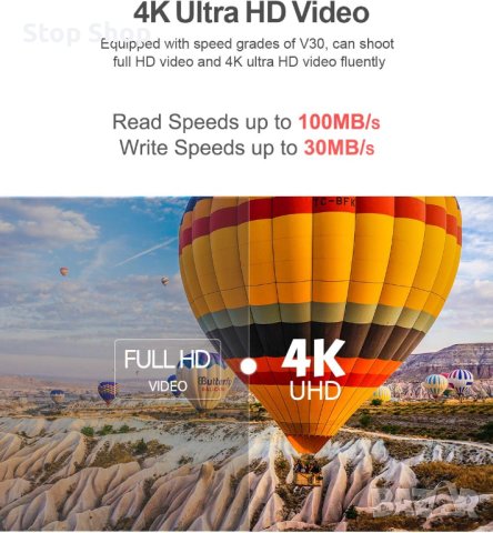 Netac 128GB MicroSDHC карта с памет, Micro SD карта 100/50MB/s,4K UHS-I, C10, U3, A1, V30, снимка 2 - Карти памет - 41854086