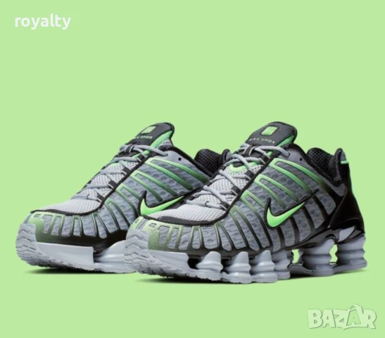 Nike Shox TL Silver and Green 