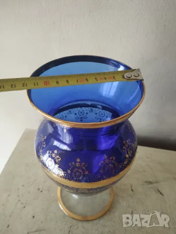 Стъклена ваза Бохемия, снимка 4 - Вази - 47588113