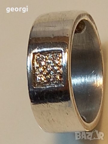 Сребърна халка с четири камъка, снимка 5 - Пръстени - 39075072