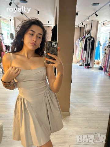 Сива Дамска Рокля , снимка 4 - Рокли - 52945433