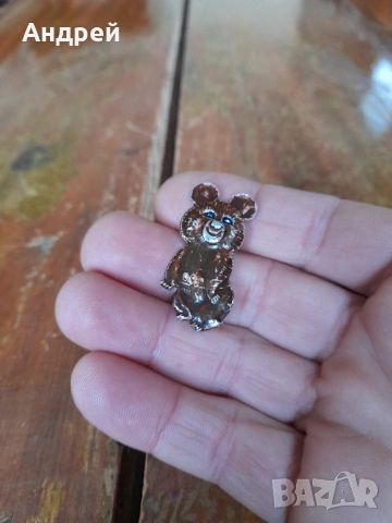 Стара значка мечето Миша #13, снимка 2 - Колекции - 53412251