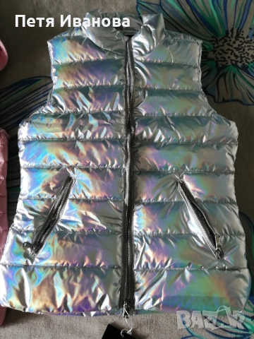 сребристи сникърси, чанта и елек , снимка 4 - Елеци - 51600175