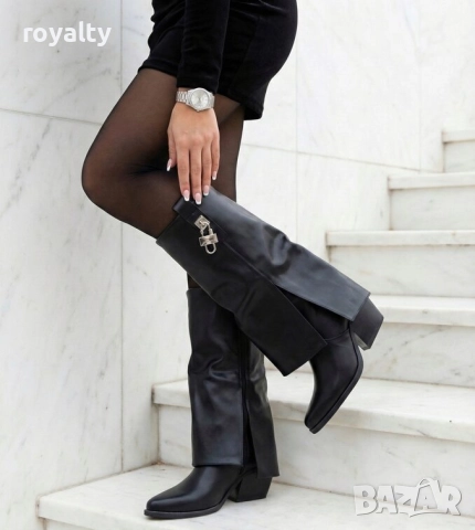 Ботуши на Ток - Черна Кожа