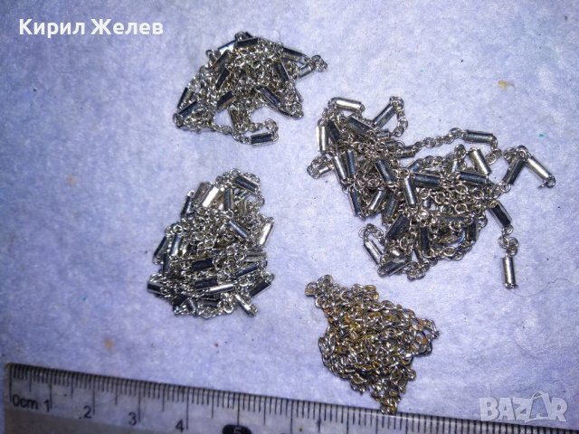 СТАРИ СТОМАНЕНИ ФИНИ ВЕРИЖКИ СИНДЖИРЧЕТА с БЯЛА ПОЗЛАТА 38941, снимка 7 - Колиета, медальони, синджири - 41860672