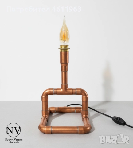 Медна лампа - ръчна изработка, снимка 2 - Настолни лампи - 51925639