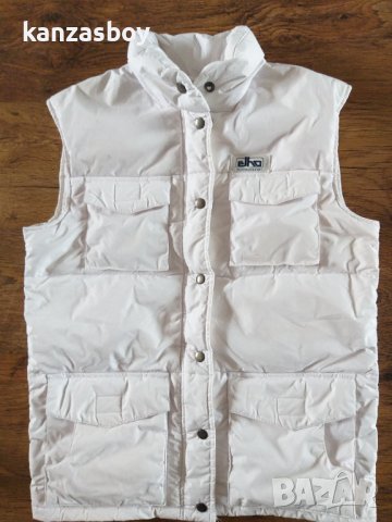 Elho Vintage Skiwear Down Puffer Red Men's Vest, SIZE 36/С - страхотен пухен елек, снимка 2 - Други - 38959732