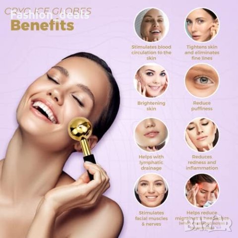 Нови 2 броя Масажен валяк за лице от неръждаема стомана/Подмладява кожата, снимка 3 - Други - 41583210