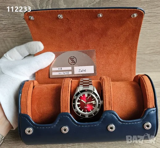 ЦЕНА САМО ЗА ДНЕС!!! Zelos Swordfish 40mm SS 'Crimson Red', снимка 3 - Мъжки - 55811419