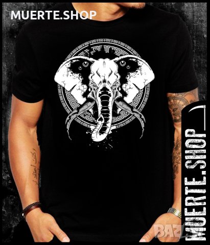 Черна тениска с щампа EVIL ELEPHANT, снимка 1 - Тениски - 41801905