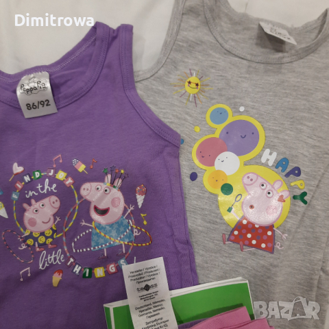 р-р86/92см Peppa Pig комплект 2 бр клинчета*2бр потничета , снимка 4 - Комплекти за бебе - 44604030