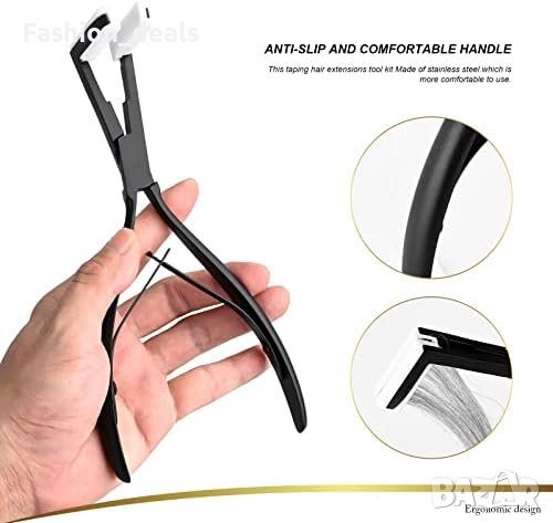 Нов Комплект 72бр. Фиксиращи ленти за удължаване на косата и клещи за запечатване, снимка 5 - Други - 41551546