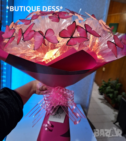 ЗАПОВЯДАЙТЕ‼️🎀 Луксозни, светещи, ръчно изработени букети "DESS"💐🦋, снимка 6 - Подаръци за юбилей - 44730480