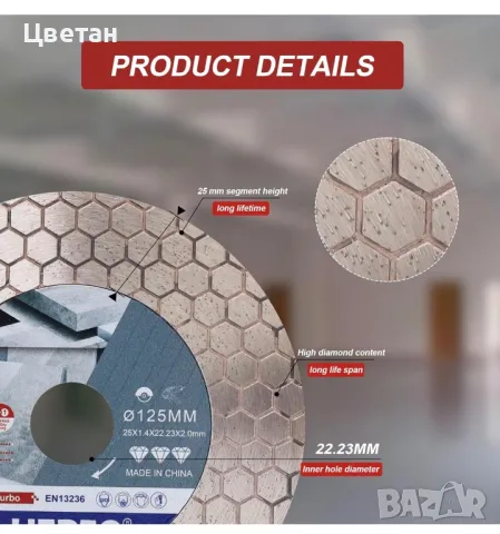 Диск за рязане под ъгъл от 45 градуса /герунг, снимка 2 - Други инструменти - 49394496