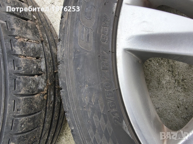 Джанти + гуми от пежо 5008 - заводски джанти 17" Peugeot, снимка 2 - Гуми и джанти - 53704425