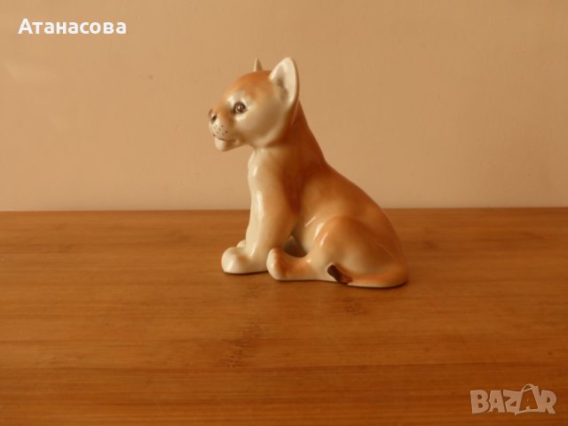 Руска порцеланова фигура "Лъвче" ЛФЗ 1979 Г, снимка 3 - Декорация за дома - 42381369