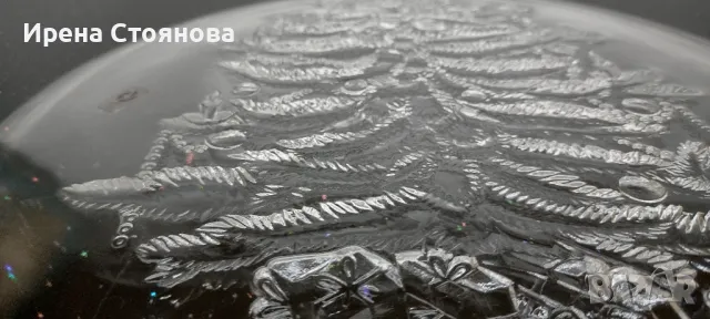 Стъклено плато с коледен  мотив. Vetreria Etrusca "Holiday collection" , Италия. , снимка 2 - Чинии - 47277129