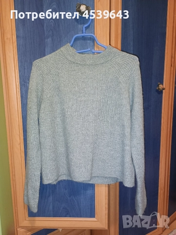 Дамски пуловер в светлозелено цвят размер S, снимка 3 - Блузи с дълъг ръкав и пуловери - 52860310