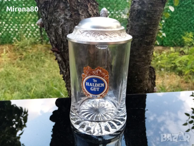 Немска халба за бира с капак, снимка 3 - Антикварни и старинни предмети - 51184502