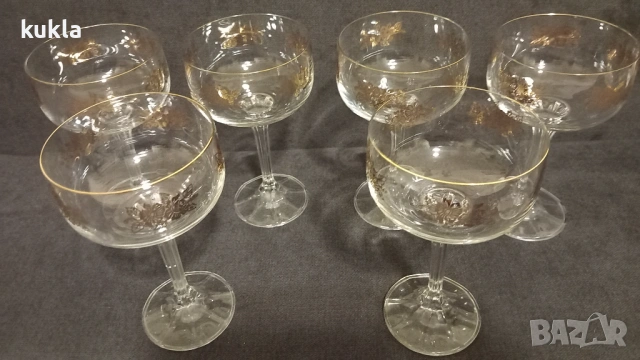 Кристални чаши за шампанско серия Флора, снимка 7 - Чаши - 53686891