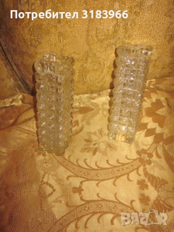 две вази от дебело стъкло, снимка 1 - Вази - 42408473